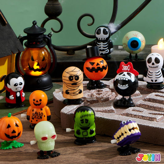 Joyfy 12 Pcs Halloween Wind up Toys for Kids,Halloween Toys Bulk Halloween Gifts Halloween Basket Halloween Accessories,Halloween Goody Bags,Halloween Treat Bag Fillers