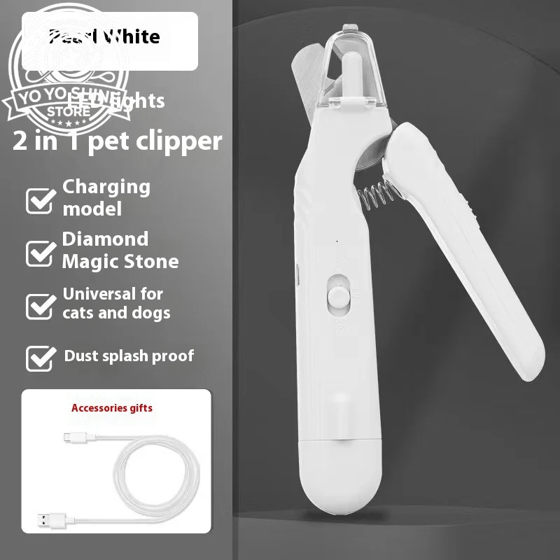 2 in 1 Pet Nail Clippers with Led Light Dog Cat Special Blood Line Scissors Multifunction Animals Paw Nail Trimmer Pet Supplies
