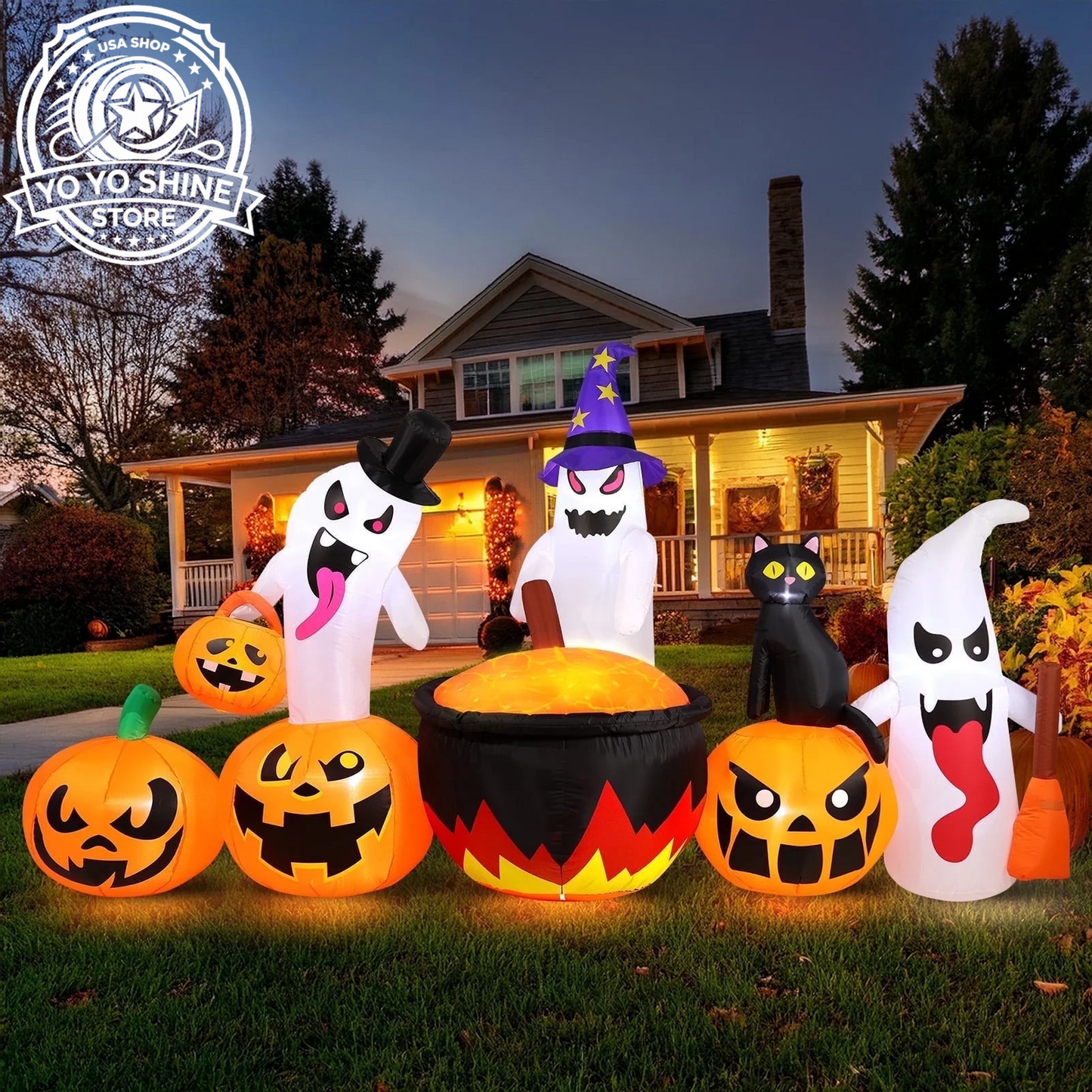 9FT Halloween Inflatables Decorations, Large Halloween Decorations Outdoor Halloween Yard Inflatables