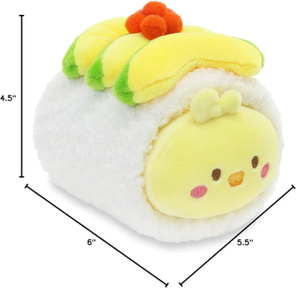 Avocado Sushi Chickiroll Plush Pillow, Kawaii Chick, 6"