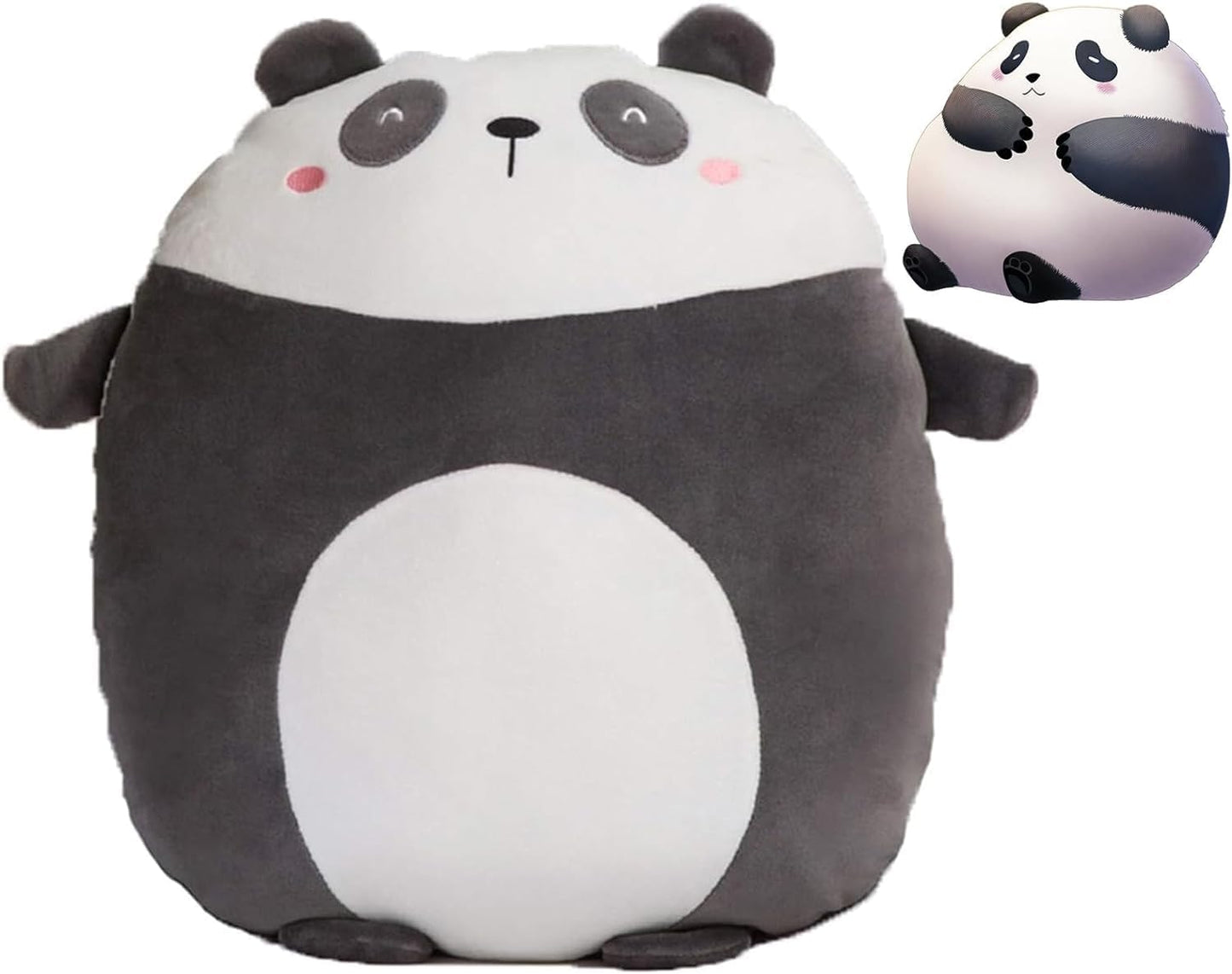 Cute 12-Inch Soft Flat Panda Plush - Adorable Hugging Pillow and Stuffed Animal Toy for Kids – Perfect Gift for Birthdays, Valentine's Day, and Christmas!