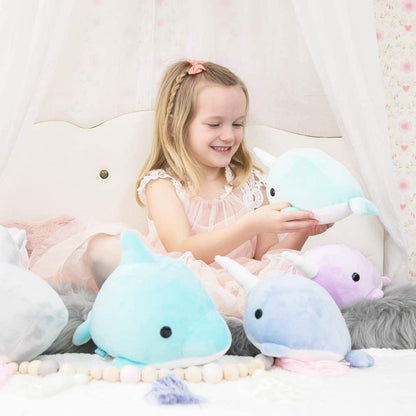 Adorable Blue Narwhal Plushie - Soft Kawaii Stuffed Animal for All Ages - Cuddle Up with Cutest Narwhal Toy!