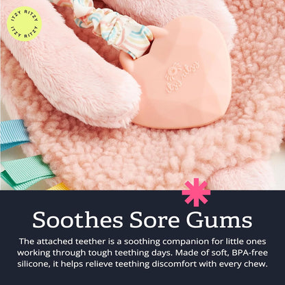 Itzy Ritzy Lovey Including Teether, Teething Relief, 0+ Months (Pink Bunny)