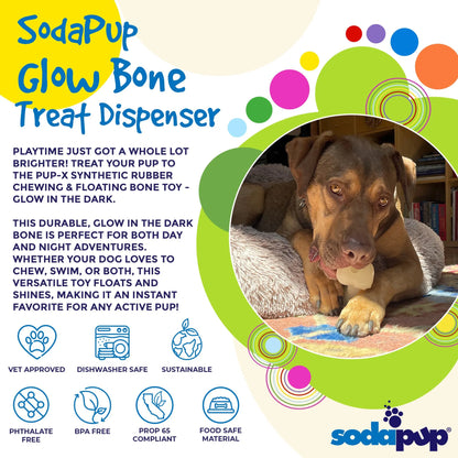 PUP-X Rubber Bone Dog Toy - Durable, Floats, Chew Toy