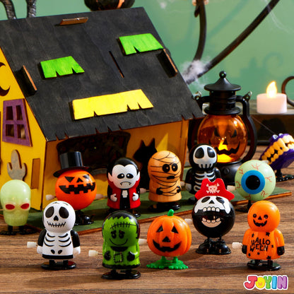 Joyfy 12 Pcs Halloween Wind up Toys for Kids,Halloween Toys Bulk Halloween Gifts Halloween Basket Halloween Accessories,Halloween Goody Bags,Halloween Treat Bag Fillers