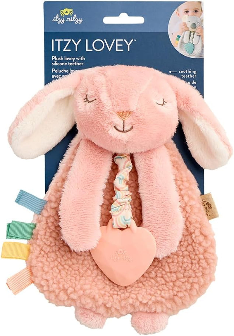 Itzy Ritzy Lovey Including Teether, Teething Relief, 0+ Months (Pink Bunny)
