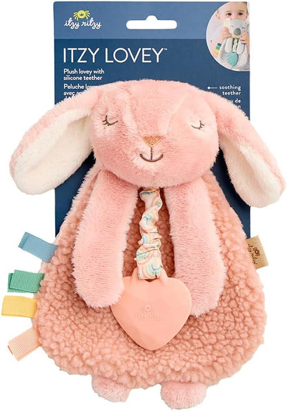 Itzy Ritzy Lovey Including Teether, Teething Relief, 0+ Months (Pink Bunny)
