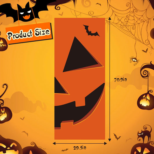 Halloween Pumpkin Door Covers Halloween Door Decorations Halloween Door Banner Halloween Decorations for Front Door Halloween Porch Sign for Halloween Party Decorations