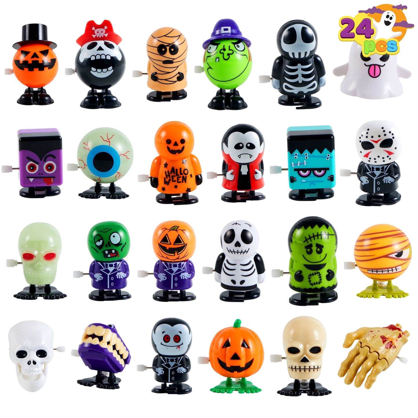 Joyfy 12 Pcs Halloween Wind up Toys for Kids,Halloween Toys Bulk Halloween Gifts Halloween Basket Halloween Accessories,Halloween Goody Bags,Halloween Treat Bag Fillers