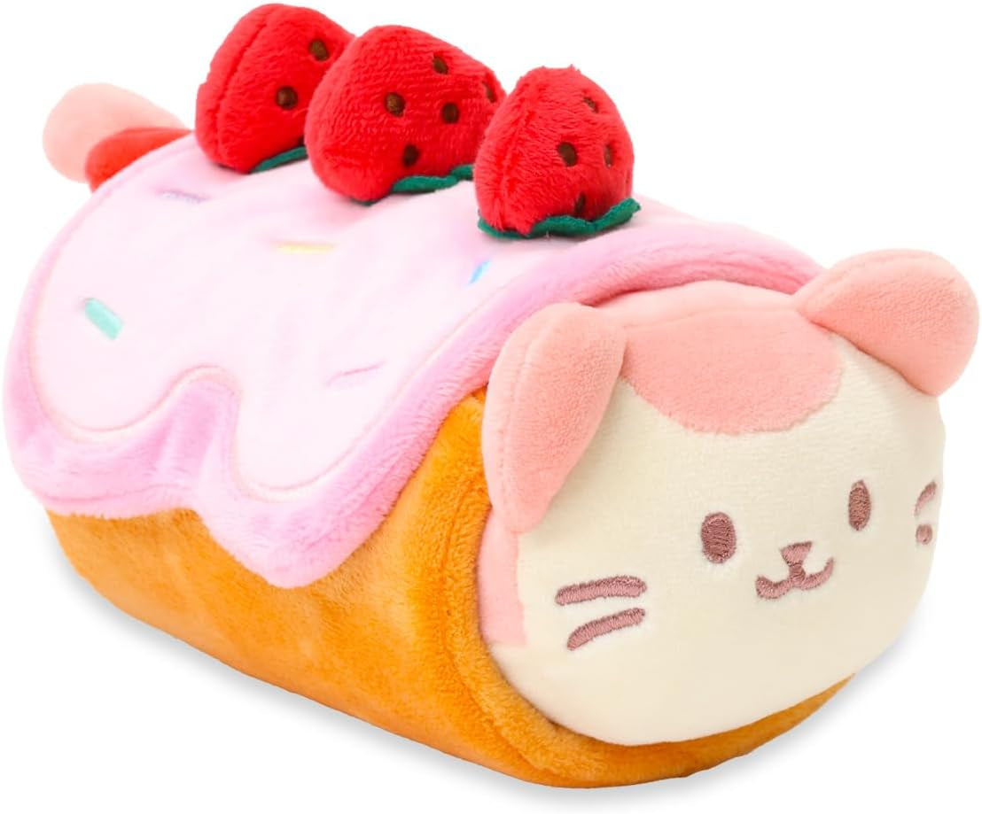 Kawaii 6" Kittiroll Plush Pillow - Adorable Roll Cake Kitty Cat Pillow