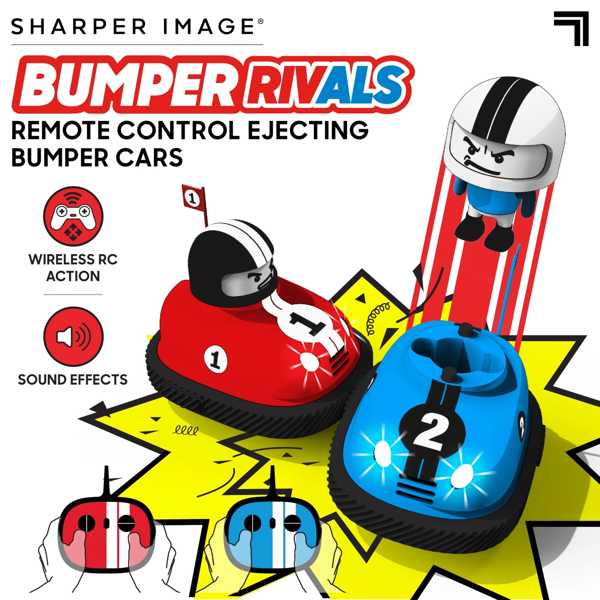Exciting RC Ejecting Bumper Rivals Set – 6-Piece Remote Control Action with Sound Effects – Perfect for Ages 8+ – Red and Blue Fun!