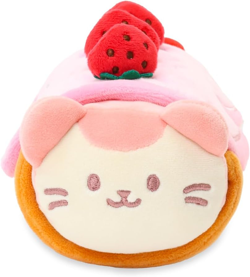 Kawaii 6" Kittiroll Plush Pillow - Adorable Roll Cake Kitty Cat Pillow