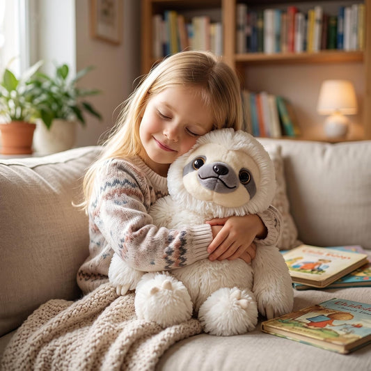 Adorable 15.7-Inch Ivory Sloth Plush Stuffed Animal - Perfect Cuddle Companion!