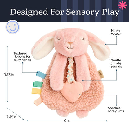 Itzy Ritzy Lovey Including Teether, Teething Relief, 0+ Months (Pink Bunny)