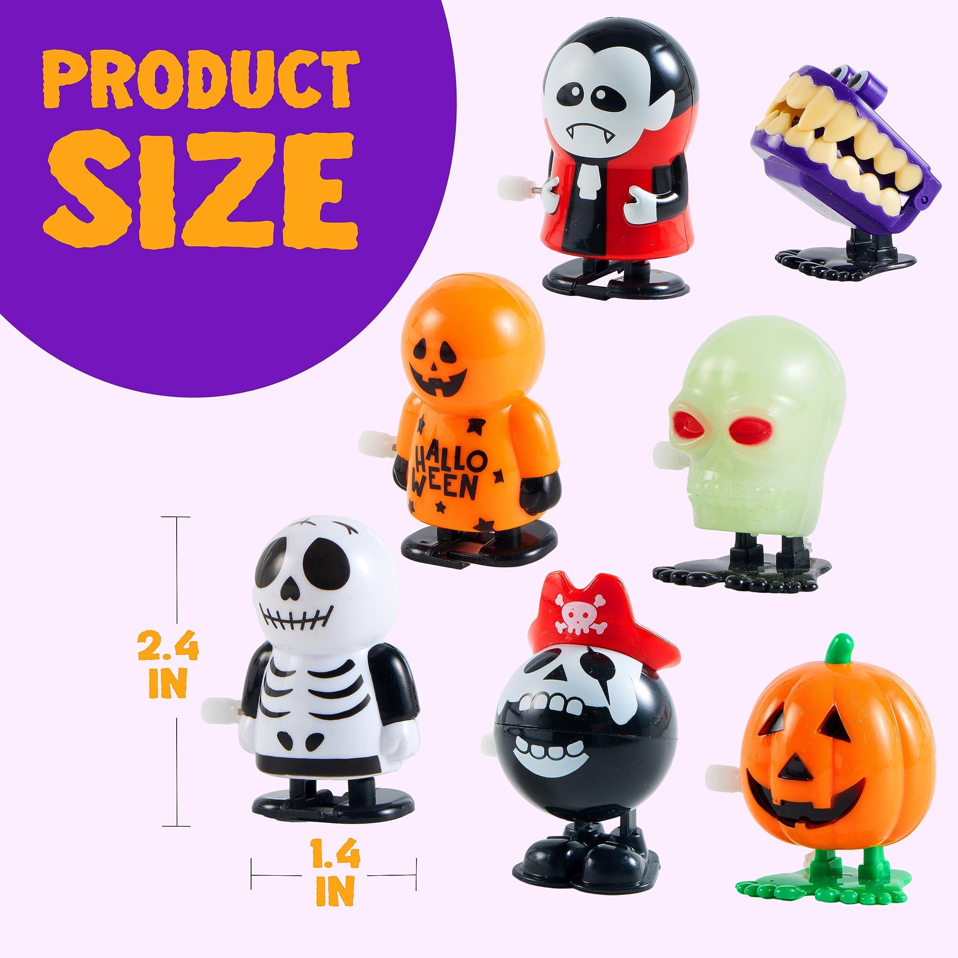 Joyfy 12 Pcs Halloween Wind up Toys for Kids,Halloween Toys Bulk Halloween Gifts Halloween Basket Halloween Accessories,Halloween Goody Bags,Halloween Treat Bag Fillers