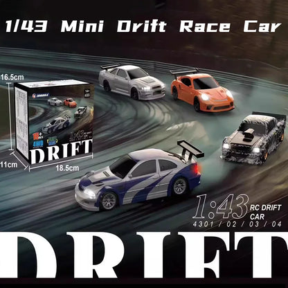 High-Speed 1/43 4WD RC Drift Car - Ultimate Remote Control Mini Racing Toy for Boys
