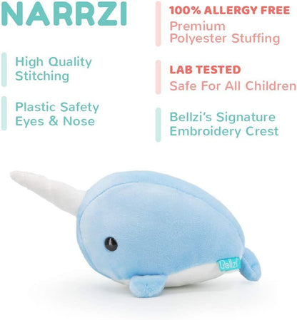 Adorable Blue Narwhal Plushie - Soft Kawaii Stuffed Animal for All Ages - Cuddle Up with Cutest Narwhal Toy!