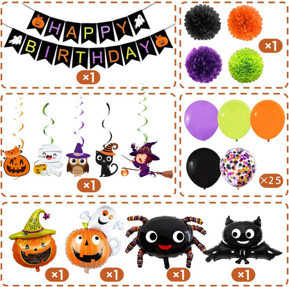 Halloween Party Decorations Halloween Birthday Party Decorations Include Halloween Birthday Banner Halloween Balloon and Halloween Birthday Cake Topper for Halloween First Birthday Decorations