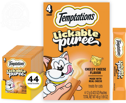 Creamy Puree Lickable Cat Treats, Beef Liver & Cheese, 24 Count