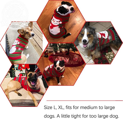 Dog Snow Sweater - Snowman Holiday Pet Clothes for Small Dogs and Cats - Christmas Xmas New Year (Snowman, M)