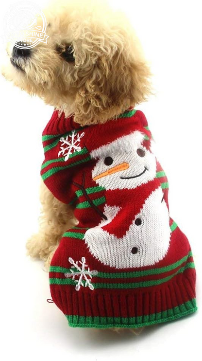 Dog Sweater Pet Christmas Elk Bells Sweaters Halloween Reindeer for Small Dog and Cat(Red,Xl)