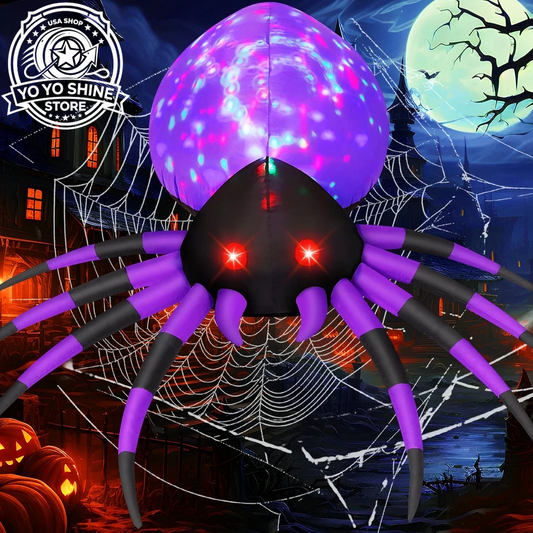 Halloween Inflatable 5 FT Halloween Spider Inflatable, Inflatable Halloween Spider Halloween Blow up Spider with LED Lights, Outdoor Halloween Decorations Clearance for Halloween/Holiday/Party