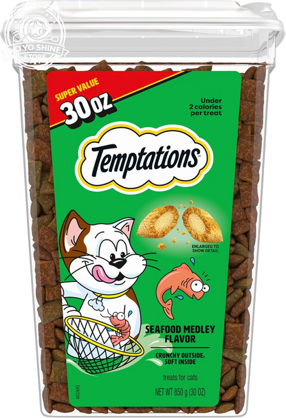 Classic Crunchy and Soft Cat Treats, Seafood Medley, 30 Oz