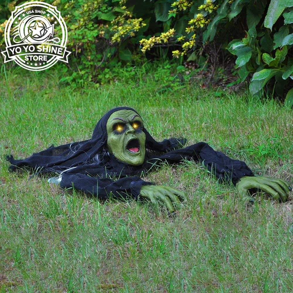 Halloween Groundbreaker Halloween Decorations Zombie with Sound and Flashing Eyes,Outdoor Scary Halloween Yard Decorations