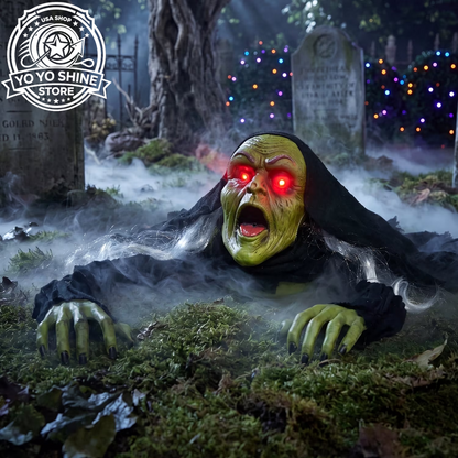 Halloween Groundbreaker Halloween Decorations Zombie with Sound and Flashing Eyes,Outdoor Scary Halloween Yard Decorations