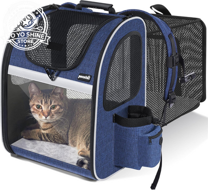 Cat Backpack Expandable, Cat Backpack for Cat with Breathable Window