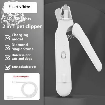 2 in 1 Pet Nail Clippers with Led Light Dog Cat Special Blood Line Scissors Multifunction Animals Paw Nail Trimmer Pet Supplies