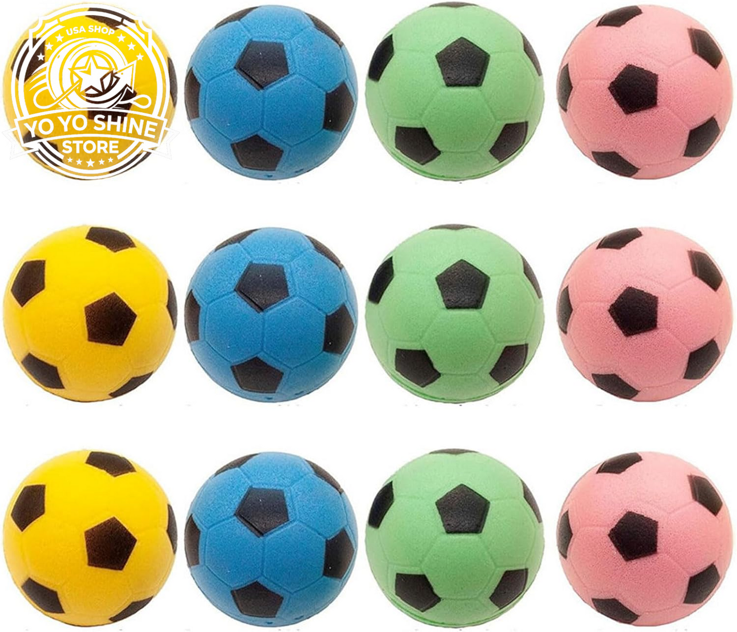 Foam Soccer Balls Cat Toys - Pack of 12