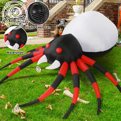 Halloween Inflatable 5 FT Halloween Spider Inflatable, Halloween Blow up Spider Halloween Spider Decoration with LED Lights Built-In, Outdoor Halloween Decorations Clearance for Halloween