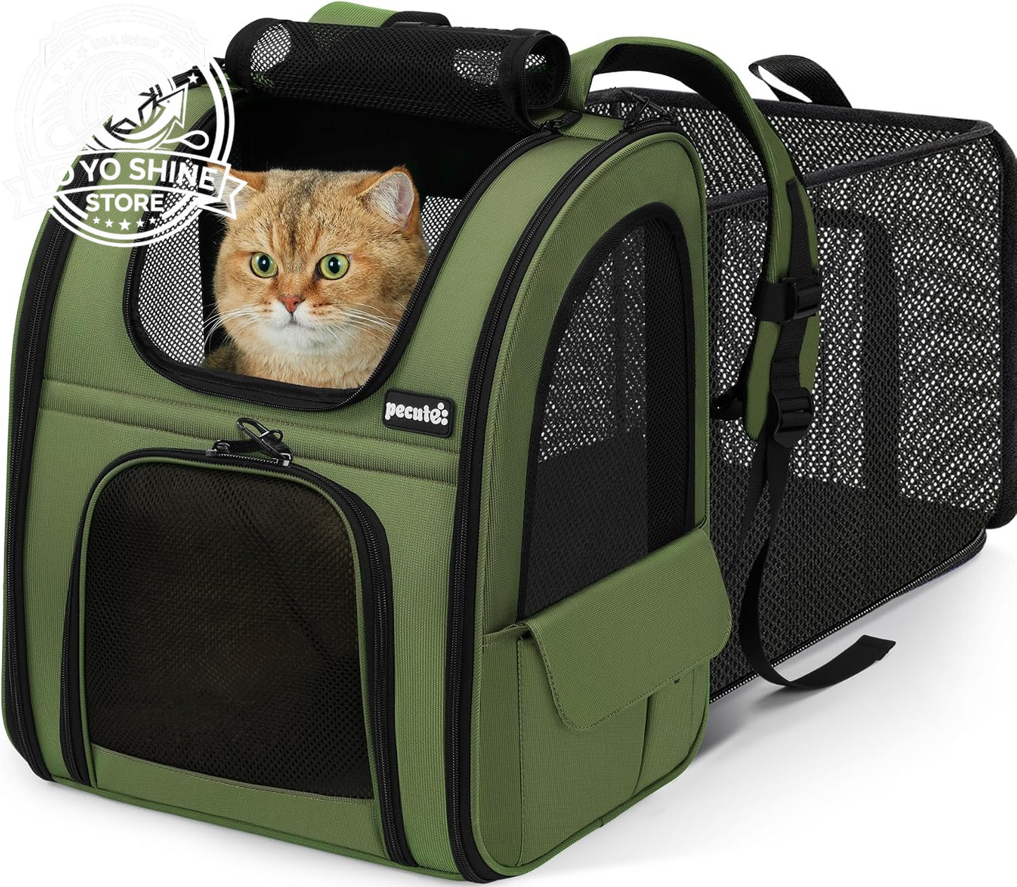 Cat Backpack Expandable, Cat Backpack for Cat with Breathable Window
