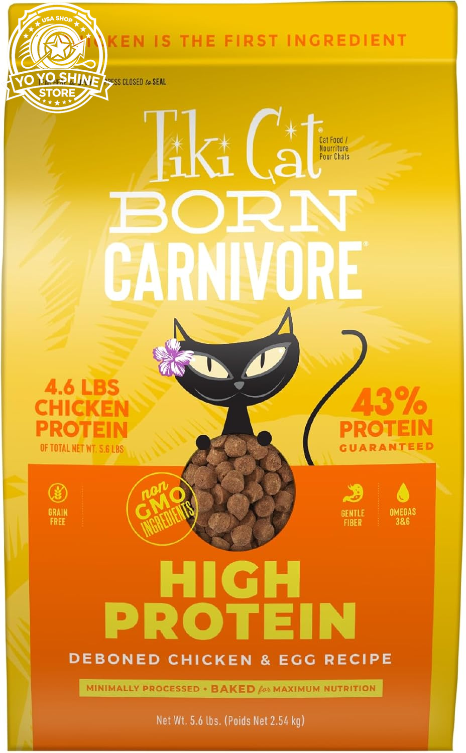 Tiki Cat Born Carnivore Dry Cat Food, Herring & Salmon Meal, 11.1 Lbs. Bag