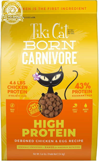 Tiki Cat Born Carnivore Dry Cat Food, Herring & Salmon Meal, 11.1 Lbs. Bag
