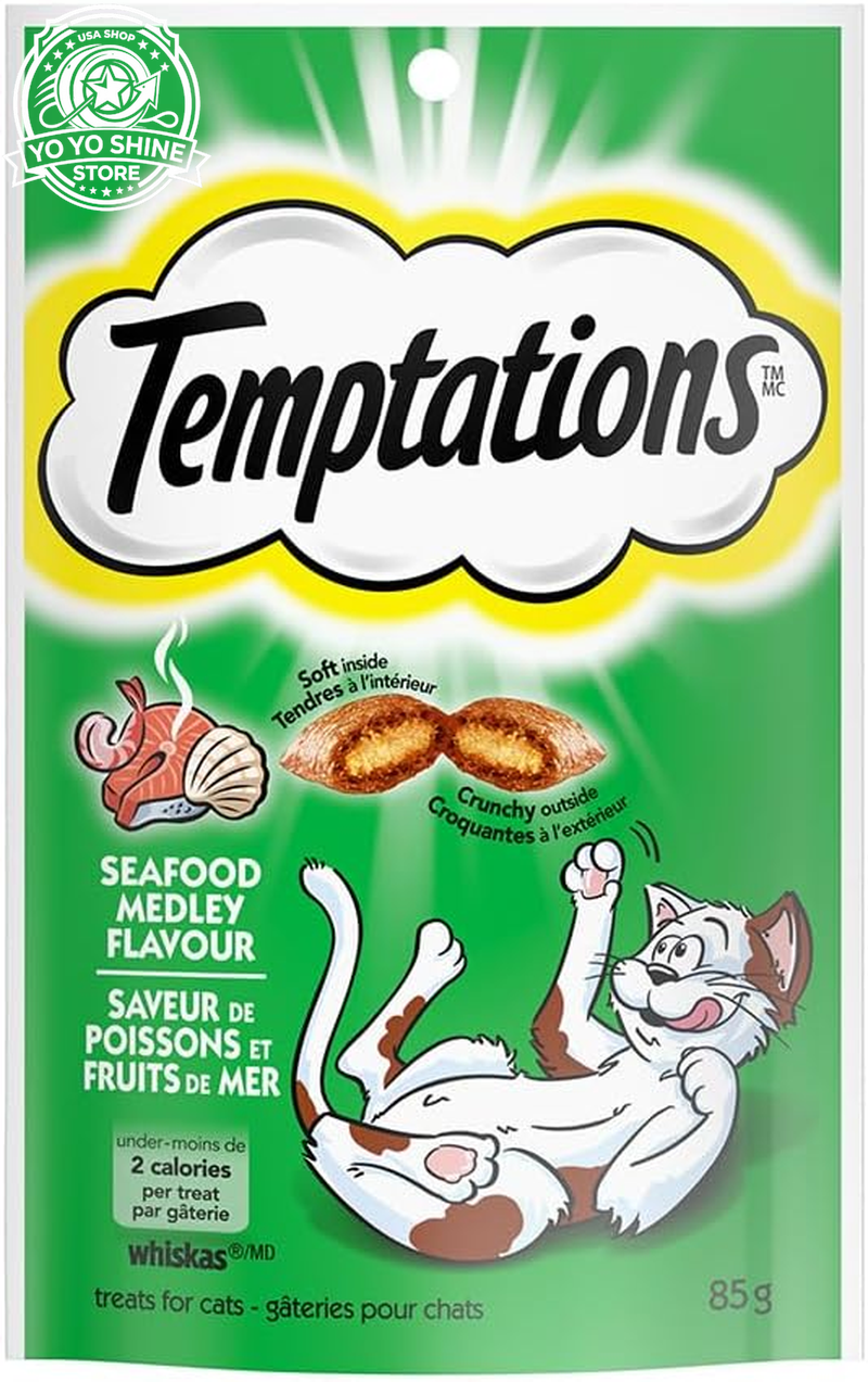Classic Crunchy and Soft Cat Treats, Seafood Medley, 30 Oz