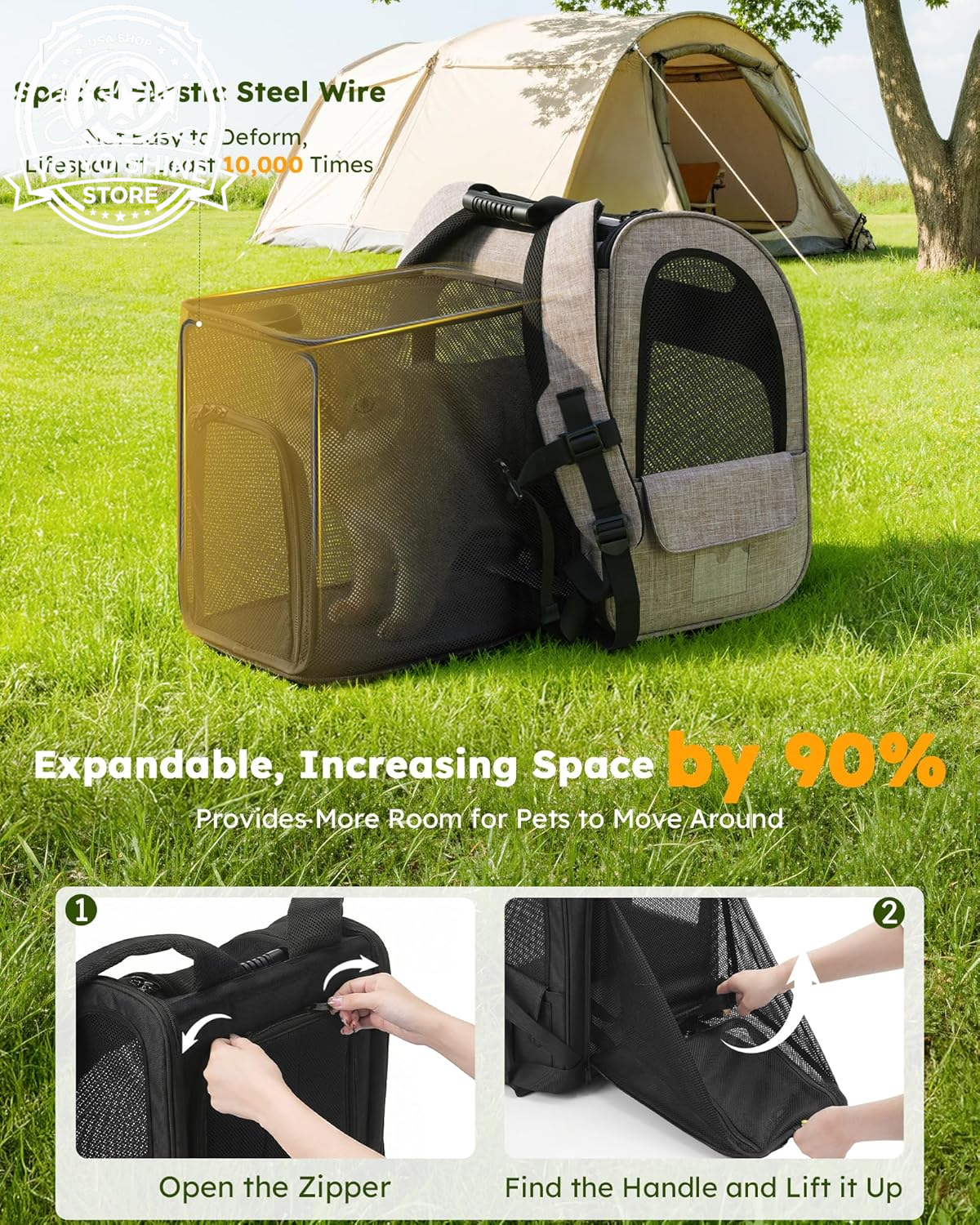 Cat Backpack Expandable, Cat Backpack for Cat with Breathable Window