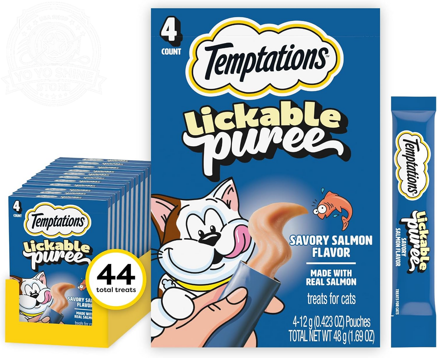 Creamy Puree Lickable Cat Treats, Beef Liver & Cheese, 24 Count