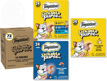 Creamy Puree Lickable Cat Treats, Beef Liver & Cheese, 24 Count