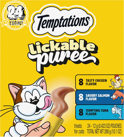 Creamy Puree Lickable Cat Treats, Salmon, 24 Count