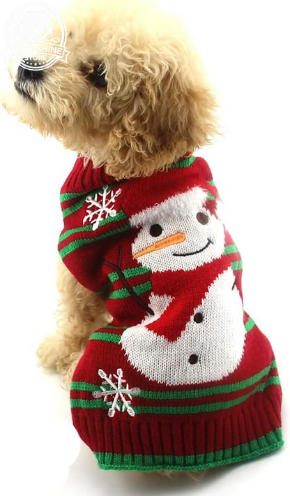 Dog Snow Sweater - Snowman Holiday Pet Clothes for Small Dogs and Cats - Christmas Xmas New Year (Snowman, M)