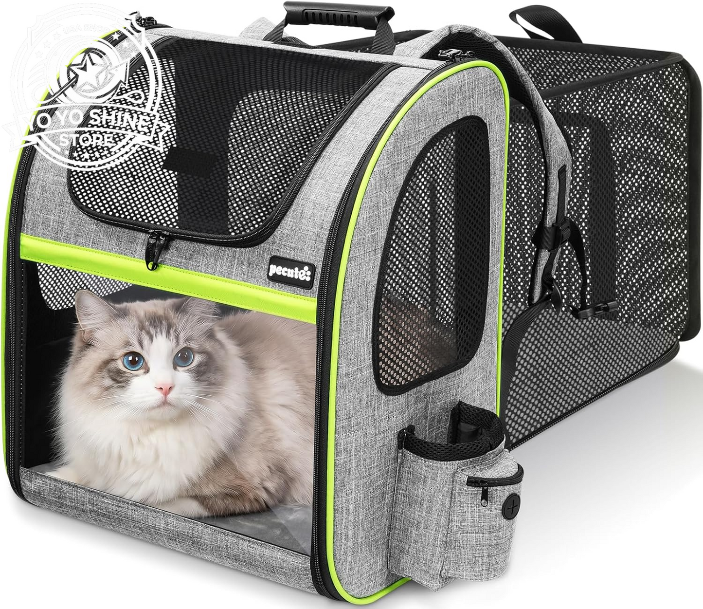 Cat Backpack Expandable, Cat Backpack for Cat with Breathable Window