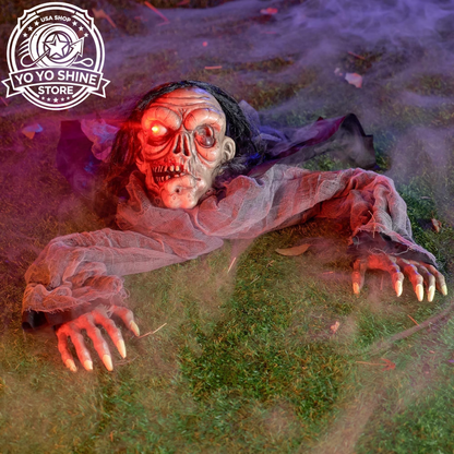 Halloween Groundbreaker Halloween Decorations Zombie with Sound and Flashing Eyes,Outdoor Scary Halloween Yard Decorations