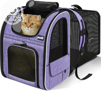 Cat Backpack Expandable, Cat Backpack for Cat with Breathable Window