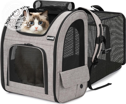 Cat Backpack Expandable, Cat Backpack for Cat with Breathable Window