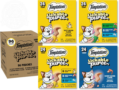 Creamy Puree Lickable Cat Treats, Beef Liver & Cheese, 24 Count
