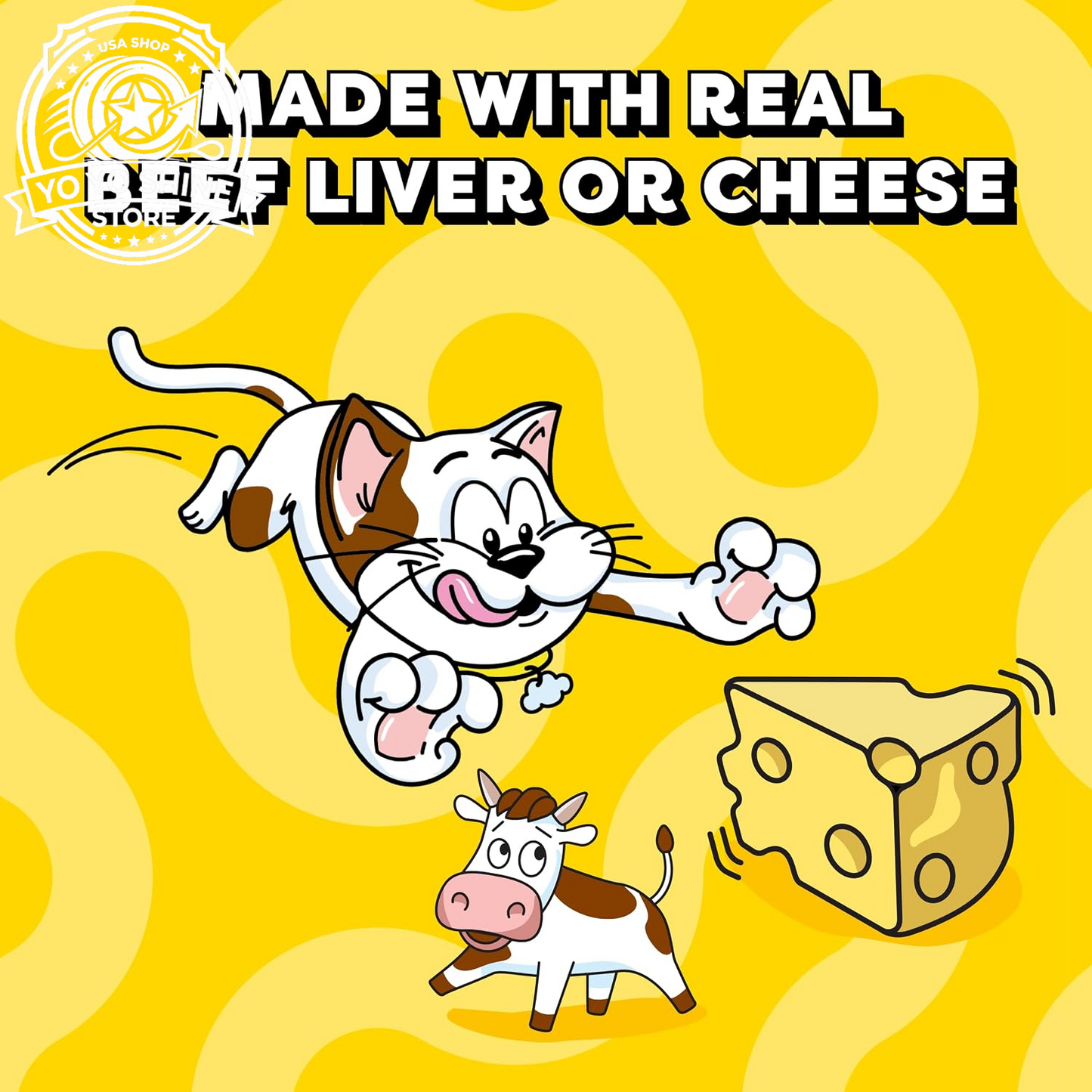 Creamy Puree Lickable Cat Treats, Beef Liver & Cheese, 24 Count