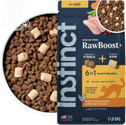 Rawboost, Dry Cat Food + Freeze Dried, Real Chicken, 10 Lb Bag