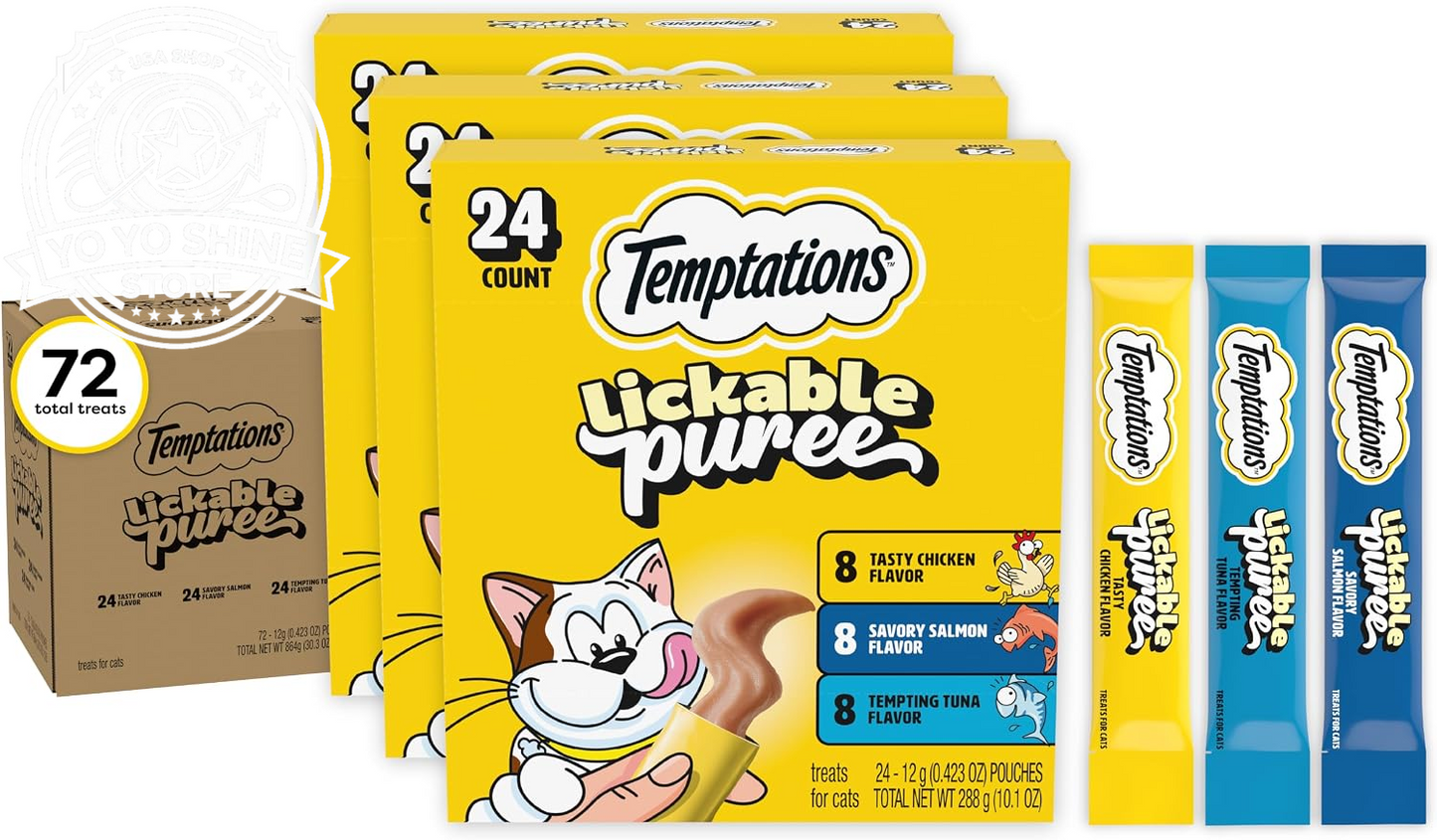 Creamy Puree Lickable Cat Treats, Beef Liver & Cheese, 24 Count